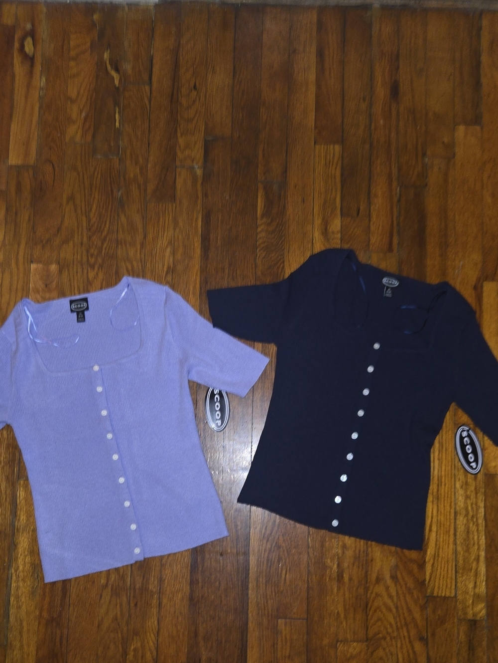 Women's Scoop Square Neck Cardigan Duo In Size Medium